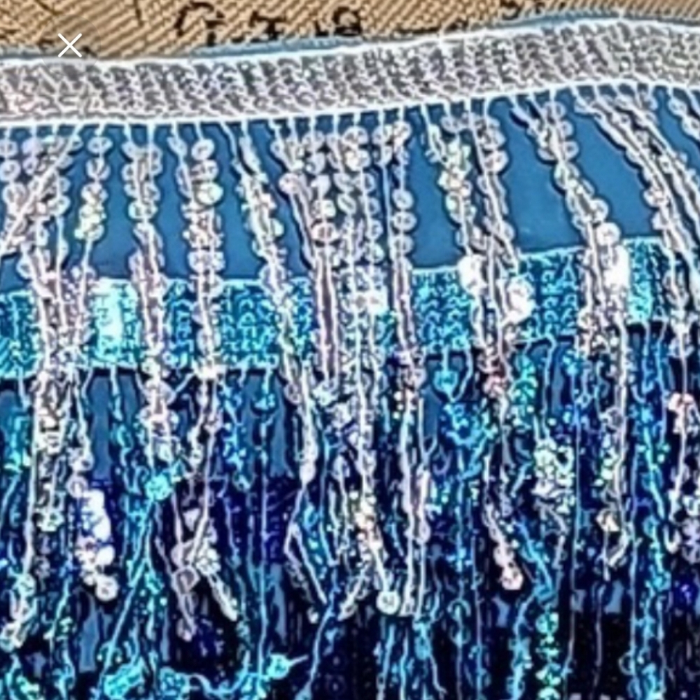 Layered Sequined Fringe Strapless Tie On Festival/Coverup/Party/Dance Top (OS) - Picture 2 of 11